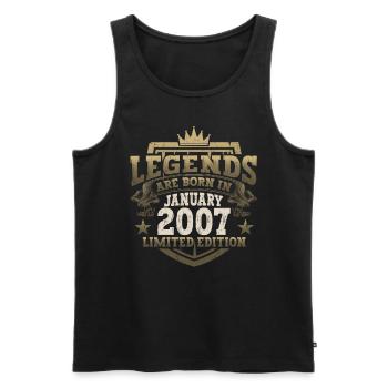 Year 2007 January 16th birthday gift man - Men's Premium Organic Tank Top - black - Front - Michal (187cm)