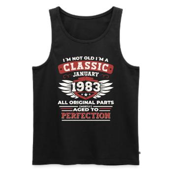 Born 1983 January 40th birthday Gift man - Men's Premium Organic Tank Top - black - Front - Michal (187cm)