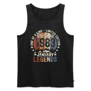Born 1983 January 40th birthday Gift man - Men's Premium Organic Tank Top - black - Front - Michal (187cm)