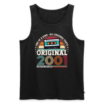 January Year 2001 22nd birthday gift - Men's Premium Organic Tank Top - black - Front - Michal (187cm)
