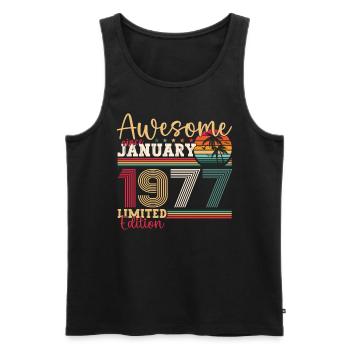 Born 1977 January 46th birthday Gift man - Men's Premium Organic Tank Top - black - Front - AI Model Male 178 light (178cm)