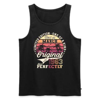 March Born 1963 60th birthday Man Original 63 - Men's Premium Organic Tank Top - black - Front - Michal (187cm)