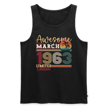 60th birthday Mann Awesome March born 1963 - Men's Premium Organic Tank Top - black - Front - Michal (187cm)