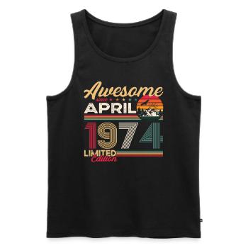 49th birthday man April born 1974 Awesome - Men's Premium Organic Tank Top - black - Front - Michal (187cm)
