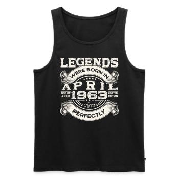 60. Geburtstag Mann April Jahrgang 1963 Oldtimer - Männer Premium Bio Tank Top - Schwarz - Vorne - AI Model Male 178 light (178cm)