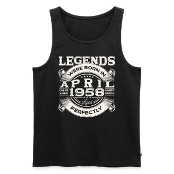 65. Geburtstag Mann April Jahrgang 1958 Oldtimer - Männer Premium Bio Tank Top - Schwarz - Vorne - AI Model Male 178 light (178cm)