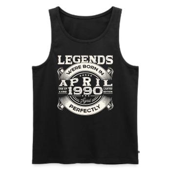33rd birthday man April born 1990 Oldtimer - Men's Premium Organic Tank Top - black - Front - Michal (187cm)