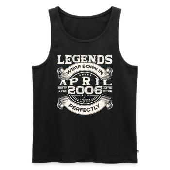 17th birthday man April vintage 2006 Oldtimer - Men's Premium Organic Tank Top - black - Front - Michal (187cm)