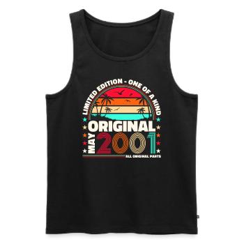 22. Geburtstag Mann April Jahrgang 2001 Kassette - Männer Premium Bio Tank Top - Schwarz - Vorne - Michal (187cm)