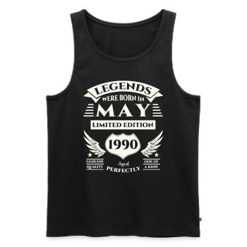 33rd Birthday Man Legendary May Vintage 1990 - Men's Premium Organic Tank Top - black - Front - Michal (187cm)