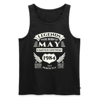 39ème Anniversaire Homme Légendaire Mai Vintage 1984 - Débardeur bio Premium Homme - noir - Devant - Michal (187cm)
