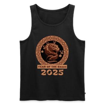 2025 Jahr der Schlange Chinesisches Zodiac - Männer Premium Bio Tank Top - Schwarz - Vorne - AI Model Male 178 light (178cm)