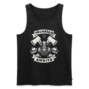 Valhalla Awaits – Wikinger Krieger Design - Männer Premium Bio Tank Top - Schwarz - Vorne - AI Model Male 178 light (178cm)