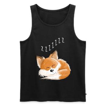 Fox sleeping - dream - dreams - foxes - Men's Premium Organic Tank Top - black - Front - AI Model Male 178 light (178cm)