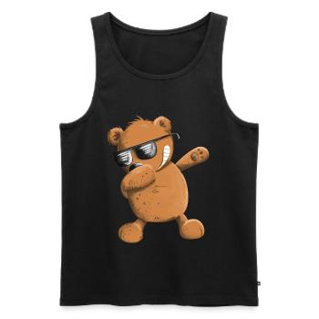 Dabbender Brown Bear Dab Dance Animals I Dabbing Bear - Men's Premium Organic Tank Top - black - Front - AI Model Male 178 light (178cm)
