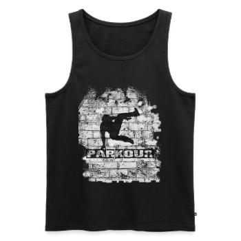 Parkour - Débardeur bio Premium Homme - noir - Devant - Michal (187cm)