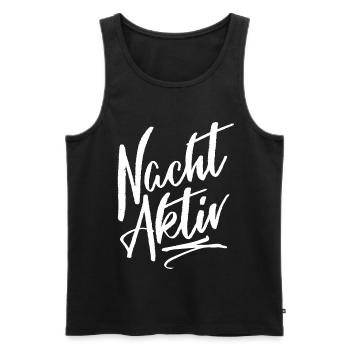 Nachtaktiv - Nachteule - Nachtschwärmer - Männer Premium Bio Tank Top - Schwarz - Vorne - Michal (187cm)