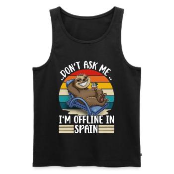 Spanien Urlaub Reise Faultier - Männer Premium Bio Tank Top - Schwarz - Vorne - AI Model Male 178 light (178cm)