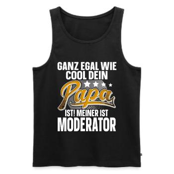 Moderator Papa Vater Vatertag Cooler Papa - Männer Premium Bio Tank Top - Schwarz - Vorne - Michal (187cm)