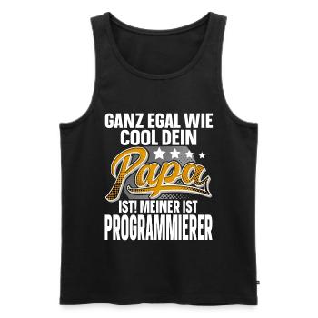 Programmierer Papa Vater Vatertag Cooler Papa - Männer Premium Bio Tank Top - Schwarz - Vorne - Michal (187cm)