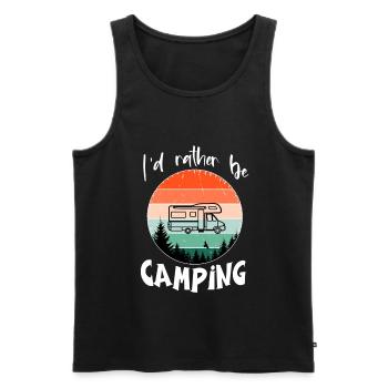 I'd rather camp Vintage RV Forest - Men's Premium Organic Tank Top - black - Front - Michal (187cm)
