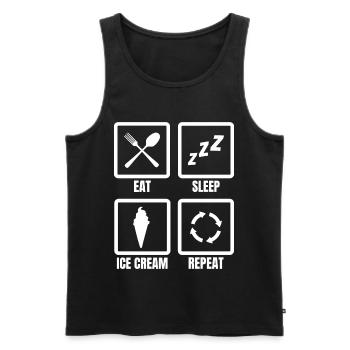 Food, Sleep, Ice cream, Repeat - Men's Premium Organic Tank Top - black - Front - Michal (187cm)