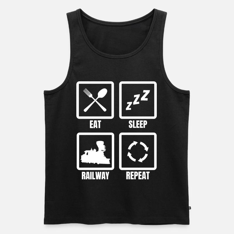 Manger Dormir Train Répéter - Débardeur bio Premium Homme - noir