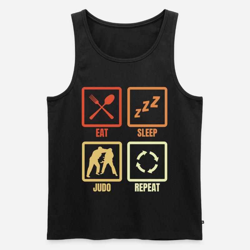 Eat Sleep Judo Repeat - Männer Premium Bio Tank Top - Schwarz