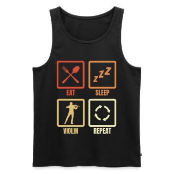 Eat Sleep Violin Repeat - Men's Premium Organic Tank Top - black - Front - Michal (187cm)