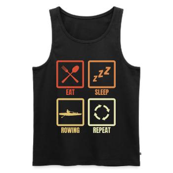 Eat Sleep Rowing Repeat - Men's Premium Organic Tank Top - black - Front - Michal (187cm)