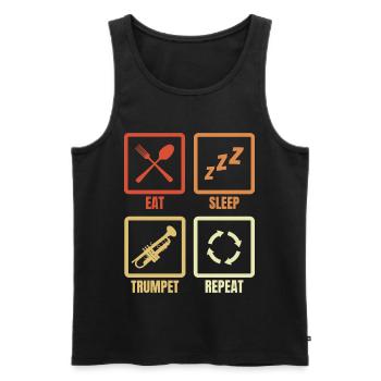 Manger Sommeil Trompette Répéter - Débardeur bio Premium Homme - noir - Devant - Michal (187cm)
