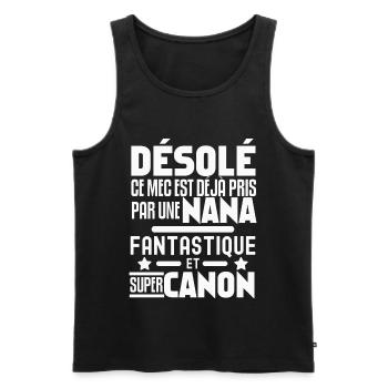 Ce Mec Est déjà pris par une nana fantastique - Débardeur bio Premium Homme - noir - Devant - Michal (187cm)