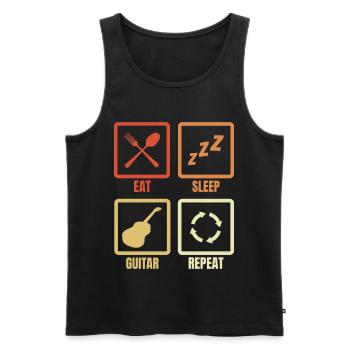 Eat Sleep Répétition de guitare - Débardeur bio Premium Homme - noir - Devant - Michal (187cm)