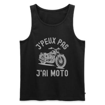 Je peux pas j ai moto - Débardeur bio Premium Homme - noir - Devant - AI Model Male 178 light (178cm)
