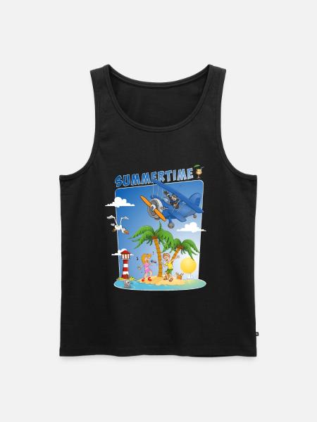 Buntes und fröhliches Sommerbild - Männer Premium Bio Tank Top - Schwarz