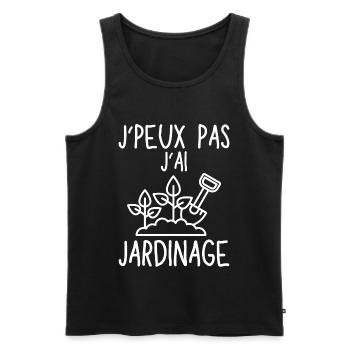 Je peux pas j ai jardinage jardinière jardinier 2 - Débardeur bio Premium Homme - noir - Devant - Michal (187cm)