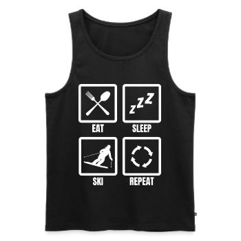 Manger Dormir Ski Répéter - Débardeur bio Premium Homme - noir - Devant - AI Model Male 178 light (178cm)