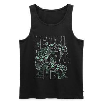 Level Up Retro-Controller Grafik 16. Geburtstag - Männer Premium Bio Tank Top - Schwarz - Vorne - AI Model Male 178 light (178cm)
