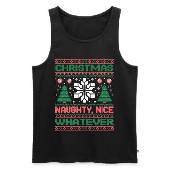 Weihnachts Pixel Sweat Naughty Nice Whatever - Männer Premium Bio Tank Top - Schwarz - Vorne - AI Model Male 178 light (178cm)
