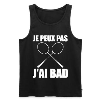 I Can't I Have Bad Gift Player Men Badminton - Men's Premium Organic Tank Top - black - Front - Michal (187cm)