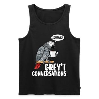 Afrikanischer Grauer Papagei Vogel Humor - Männer Premium Bio Tank Top - Schwarz - Vorne - AI Model Male 178 light (178cm)