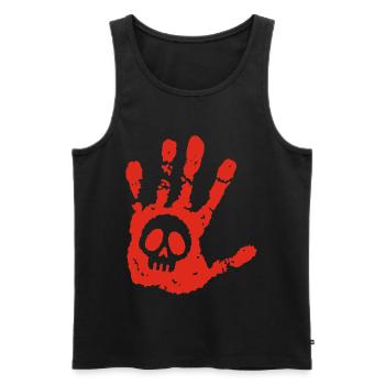 Skull and bloody footprint - Men's Premium Organic Tank Top - black - Front - Michal (187cm)