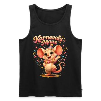 Costume de souris de carnaval – Costume de carnaval Cologne - Débardeur bio Premium Homme - noir - Devant - Michal (187cm)