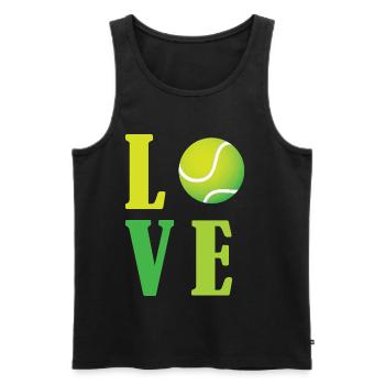 I Love Tennis  - Men's Premium Organic Tank Top - black - Front - Michal (187cm)