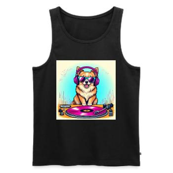 DJ Dog - Men's Premium Organic Tank Top - black - Front - Michal (187cm)