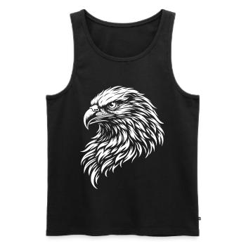 Eagle Tribal Eagle Head – Mystical Wild Animal Motif - Men's Premium Organic Tank Top - black - Front - AI Model Male 178 light (178cm)