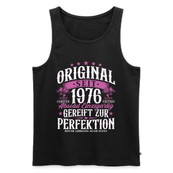 Original 1976 Jahrgang Retro Geburtstag Geschenk - Männer Premium Bio Tank Top - Schwarz - Vorne - Michal (187cm)