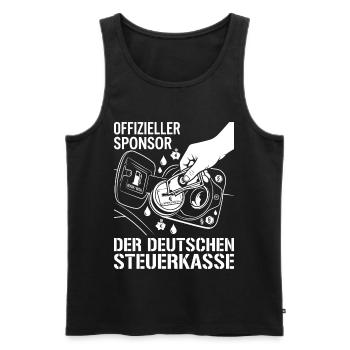 Offizieller Sponsor Der Deutschen Steuerkasse - Männer Premium Bio Tank Top - Schwarz - Vorne - Michal (187cm)