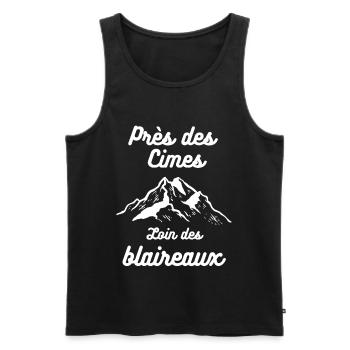 Près des Cimes loin des blaireaux - Débardeur bio Premium Homme - noir - Devant - Michal (187cm)