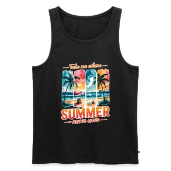 Bring mich dorthin, wo der Sommer nie endet - Männer Premium Bio Tank Top - Schwarz - Vorne - AI Model Male 178 light (178cm)